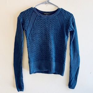 NWOT Tommy Bahama Knit Sweater Blue Navy Crochet